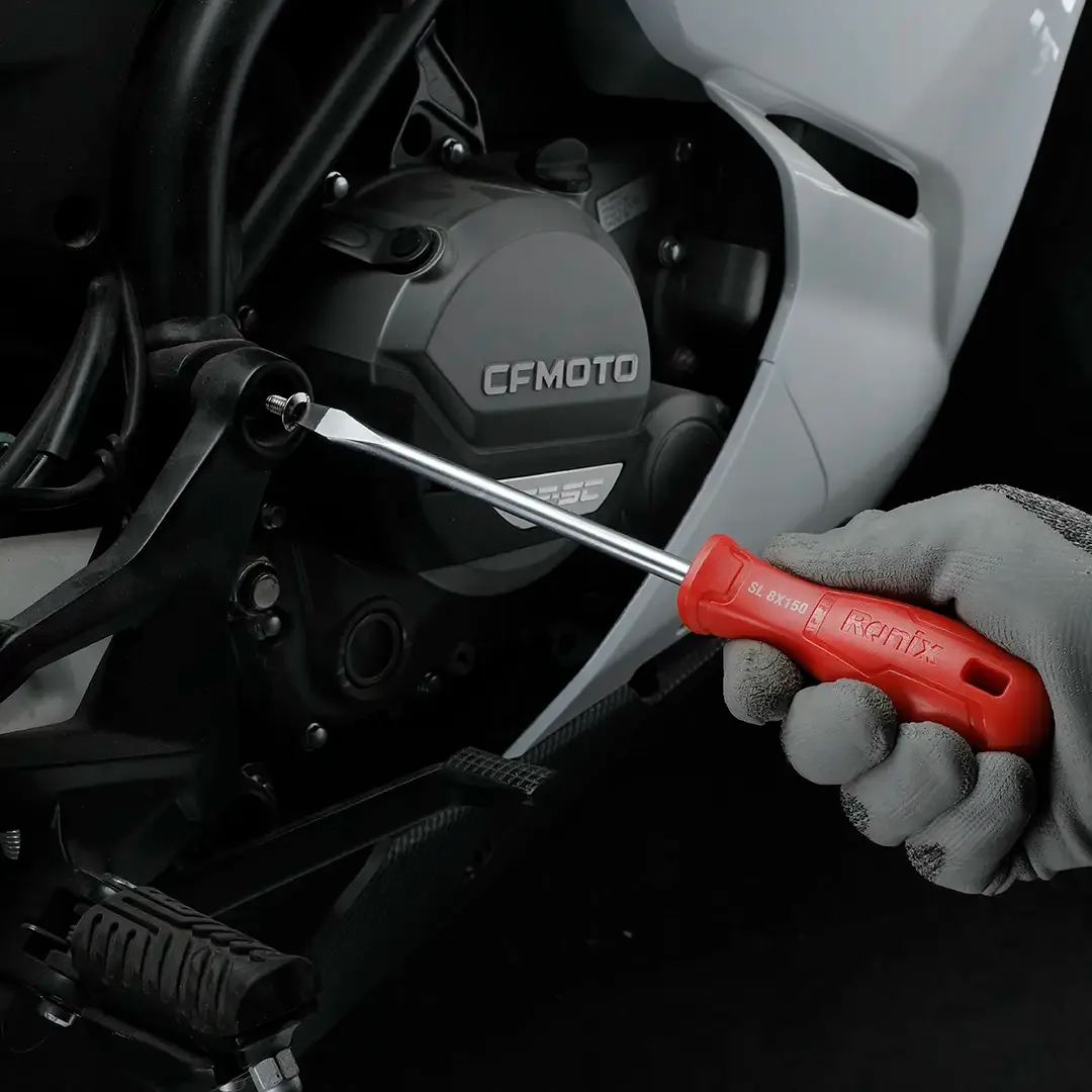 Plastic Handle Slotted Screwdriver 8x150mm-1color