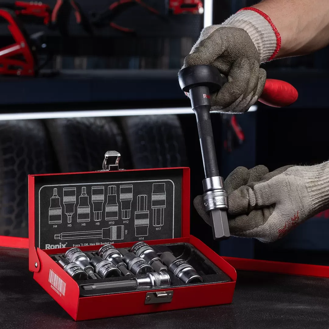 Hex Bit Socket Set(9pcs)-1/2 inch