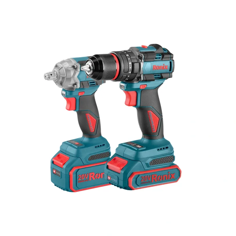 طقم أدوات لاسلكية Ronix RS-8671 من قطعتين بجهد 20 فولت (مثقاب صدمي ومفتاح صدمات)