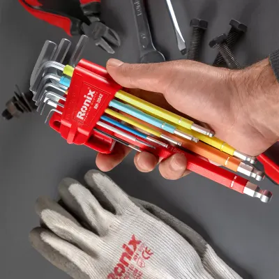 Multi-Color Extra-Long Arm Ball Key Set (9pcs)